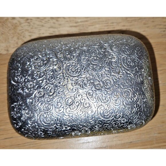 Vintage Ceramic Footed Trinket Dish & Silver Tone Box Set - Picture 16 of 16